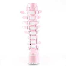 Load image into Gallery viewer, Knee High Boots with 8 Buckle Straps and Metal Plate Details
