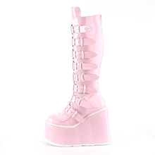 Load image into Gallery viewer, Knee High Boots with 8 Buckle Straps and Metal Plate Details
