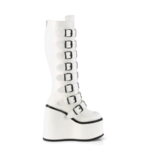 Load image into Gallery viewer, Knee High Boots with 8 Buckle Straps and Metal Plate Details
