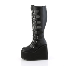 Load image into Gallery viewer, Wide Calf Knee High Boots with 8 Buckle Straps
