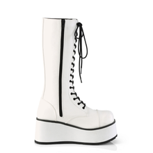 Load image into Gallery viewer, Platform Lace-Up Knee High Boots with Buckle Straps and Inner Metal Zip Closure
