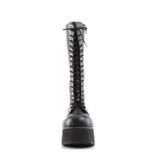 Load image into Gallery viewer, Platform Lace-Up Knee High Boots with Buckle Straps and Inner Metal Zip Closure
