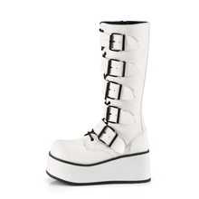 Load image into Gallery viewer, Platform Lace-Up Knee High Boots with Buckle Straps and Full Inner Metal Zip Closure
