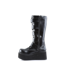 Load image into Gallery viewer, Platform Lace-Up Knee High Boots with Buckle Straps and Full Inner Metal Zip Closure
