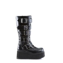 Load image into Gallery viewer, Platform Lace-Up Knee High Boots with Buckle Straps and Full Inner Metal Zip Closure
