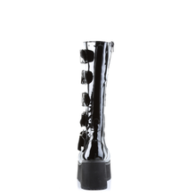 Load image into Gallery viewer, Platform Lace-Up Knee High Boots with Buckle Straps and Full Inner Metal Zip Closure

