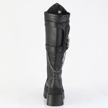 Load image into Gallery viewer, Chunky Heel Square-Toe Platform Knee High Boots with Cargo Pocket
