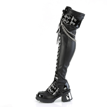 Load image into Gallery viewer, Chunky 2.75-inch Heel Platform Boots with Buckle Straps and Horseshoe Ring Chain
