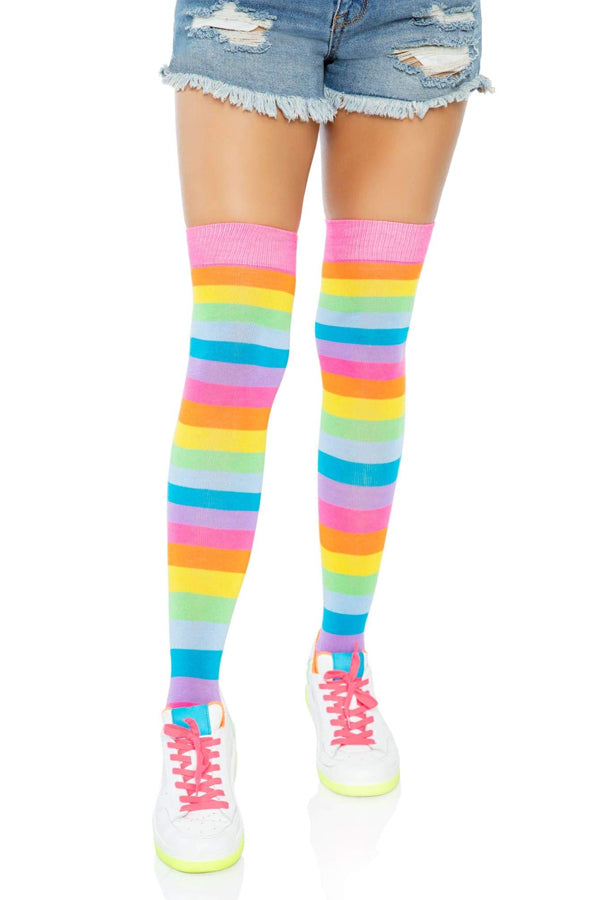 Leigh Rainbow Thigh High Stockings – Bring Your Own Sunshine