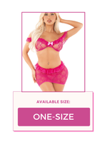 Load image into Gallery viewer, Flirty Vibes Bra and Skirt Set, Two Piece Ruffle Trimmed Bralette and Skirt
