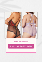 Load image into Gallery viewer, Sexy Floral Embroidery Lace Teddy – High Cut Leg Lingerie Bodysuit with Lace-Up Detail &amp; Racerback Straps
