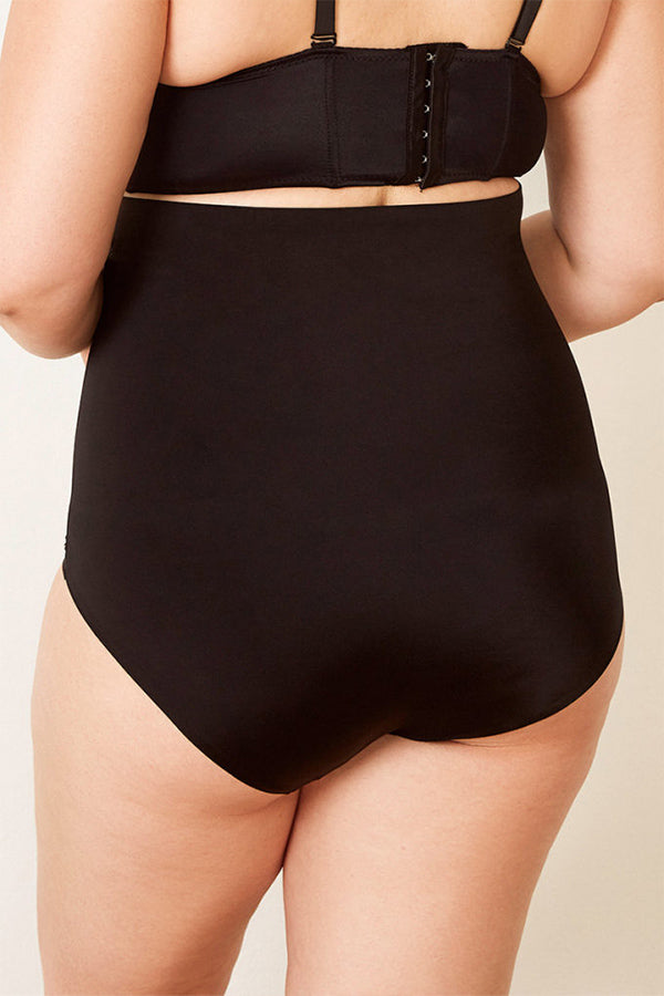 Plus size Solid Laser Cut Full Brief