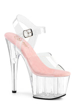 Load image into Gallery viewer, 7-Inch Stiletto Heel with Clear Ankle Strap
