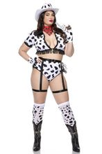 Load image into Gallery viewer, Dalmatian Cow Girl Costume Set - Western Animal Print Outfit
