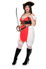 Load image into Gallery viewer, 7 PCS Adventurous Pirate Costume Set – Off-Shoulder Dress, Hat &amp; Accessories
