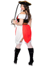 Load image into Gallery viewer, 7 PCS Adventurous Pirate Costume Set – Off-Shoulder Dress, Hat &amp; Accessories
