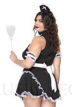 Load image into Gallery viewer, Fancy French Maid 5-Piece Costume Set – Scoop Neck Mini Dress with Accessories
