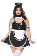 Load image into Gallery viewer, Fancy French Maid 5-Piece Costume Set – Scoop Neck Mini Dress with Accessories
