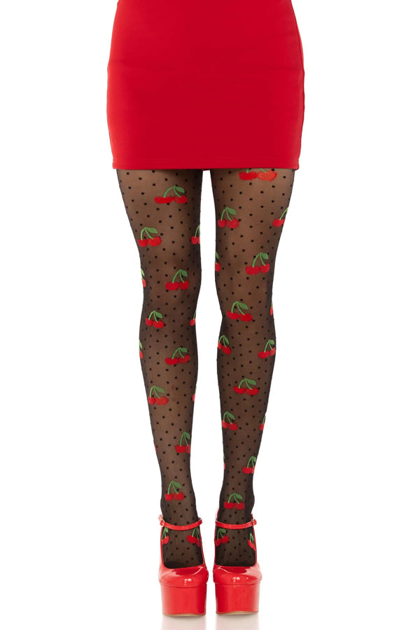 Cherry Pie Dotted Tights, Polka Dotted Pantyhose