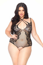 Load image into Gallery viewer, Afterglow Lace Halter Teddy, Sexy Crotchless Lingerie Bodysuit
