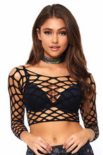 Load image into Gallery viewer, Gimme More Net Crop Top, Sultry Fishnet Crop Top
