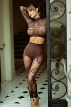 Load image into Gallery viewer, Tough Rose Mock Neck Two-Piece Lingerie Set
