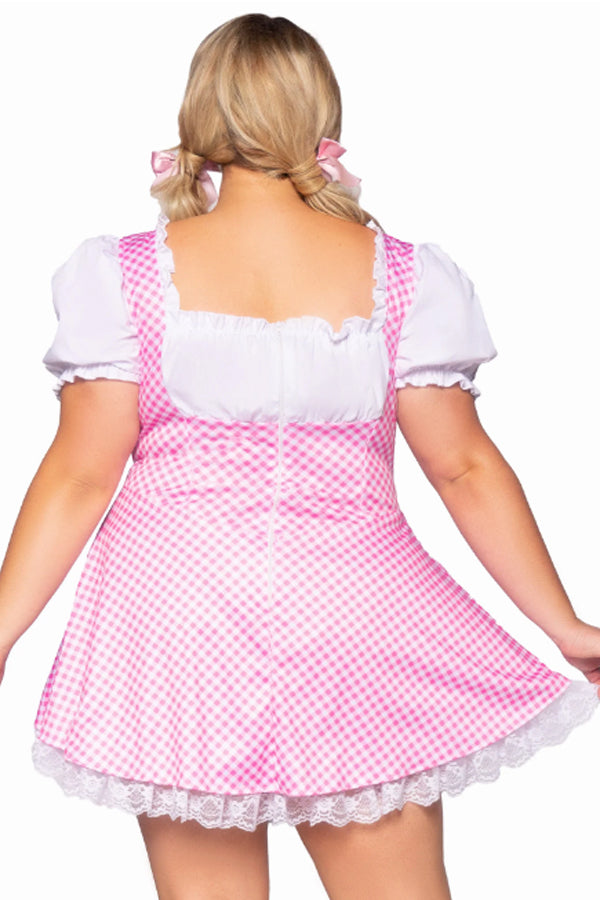 Plus Gingham Dress With Apron, Dorothy Farm Girl Costume Set