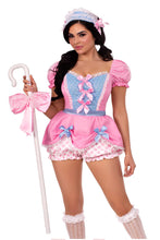 Load image into Gallery viewer, Three Pieces Bo Peep Sweetie Costume Set, Bloomer-Style Romper with Headband
