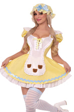 Load image into Gallery viewer, Three Piece Beary Cute Goldilocks Costume Set, Flouncy Apron Dress with Matching Bonnet
