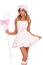 Load image into Gallery viewer, Three piece Little Bo Peep Costume Set, Ruffle-Trimmed Crop Top with coordinating skirt
