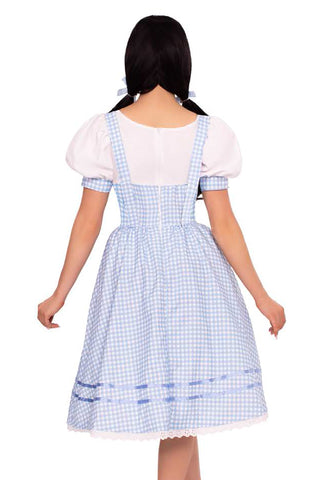 Kansas Sweetie Costume – 2 PC Gingham Dress with Sweetheart Bodice & Matching Hair Ties