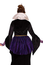 Load image into Gallery viewer, Four Piece Evil Queen Costume Set, High-Slit Gown with Velvet Shrug

