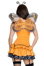 Load image into Gallery viewer, Butterfly Babe Costume for Women, 3-Piece Y2K Butterfly Halloween Costume with Garter Mini Dress, Wings &amp; Antennae Headband
