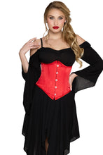 Load image into Gallery viewer, Steel Boned Satin Waist Cincher for Women, Underbust Corset with Front Busk Closure &amp; Adjustable Lace-Up Back
