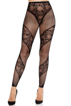 Load image into Gallery viewer, Azura Lace &amp; Fishnet Footless Tights
