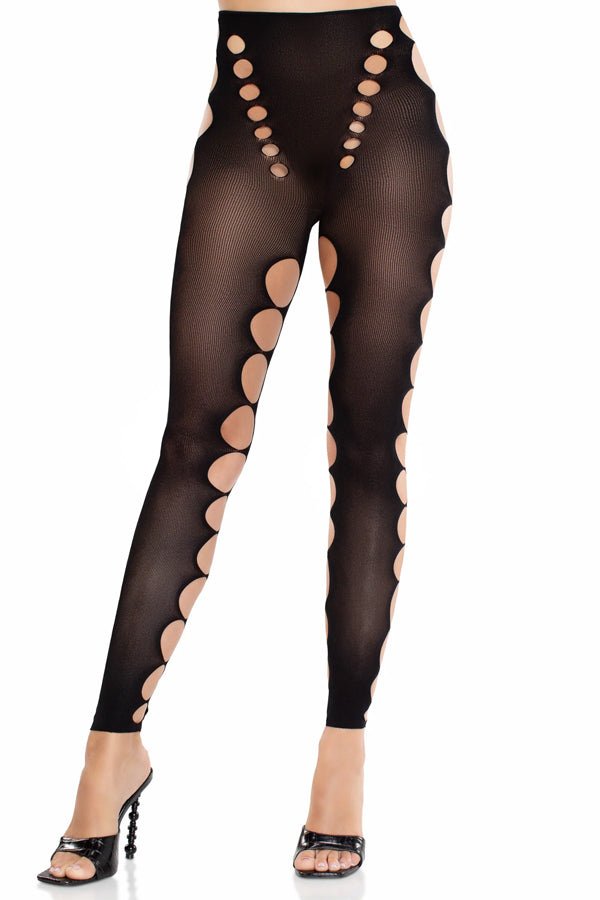 Maris  Cut-Out Footless Tights – Bold Leggings with Edgy Design