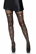 Load image into Gallery viewer, Floral Vine Fishnet Tights
