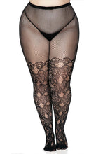Load image into Gallery viewer, Floral Vine Fishnet Tights
