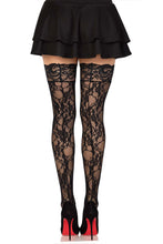 Load image into Gallery viewer, Bree Floral Lace Thigh High Stockings
