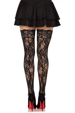 Bree Floral Lace Thigh High Stockings
