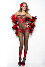 Load image into Gallery viewer, Flame Print Spandex Crotchless Bodystocking
