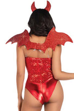 Load image into Gallery viewer, Two Piece Devil Kit with Rhinestone devil wings and Horn headband
