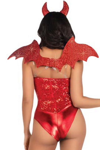 Two Piece Devil Kit with Rhinestone devil wings and Horn headband