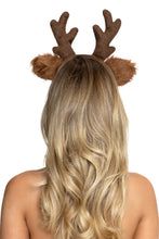 Load image into Gallery viewer, Furry Fawn Horn Headband for Women, Deer Costume Accessory with Plush Faux Fur Ears, Dimensional Antlers &amp; Woodland-Inspired Design
