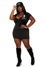 Load image into Gallery viewer, S.W.A.T. Police Costume, Zip-Front Knit Dress with Police badge
