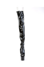 Load image into Gallery viewer, Black Shiny Lace-Up Back Thigh High Boot
