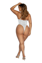 Load image into Gallery viewer, Liquid Halter Wet-Look Pull-On Romper with High Leg Detail
