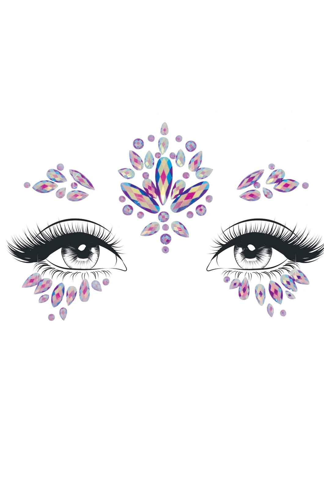 Verity Body Jewels Sticker, Purple-toned Rhinestones Sticker