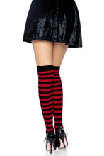 Load image into Gallery viewer, Cari Striped Stockings with Hosiery Fabric
