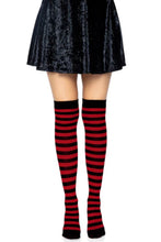 Load image into Gallery viewer, Cari Striped Stockings with Hosiery Fabric
